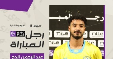 عبد الرحمن الدح ينال جائزة أفضل لاعب مباراة الإسماعيلي والجونة