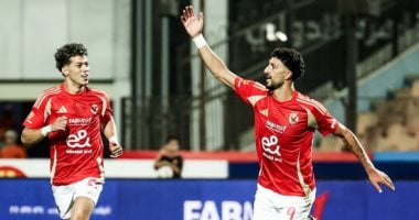 وسام أبو علي يسجل هاتريك للأهلي ضد فاركو في المباراة