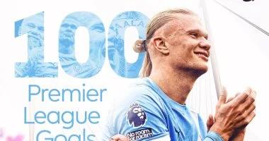 أسرع 10 لاعبين وصولًا إلى 100 هدف بالدوري الإنجليزي.. هالاند يتصدر