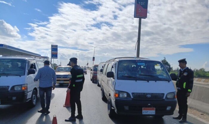 حملة للكشف عن تعاطى المواد المخدرة والمخالفات المرورية بطريق رافد جمصة