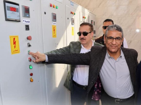 محافظ المنوفية يطلق شارة بدء التشغيل التجريبي لمشروع صرف صحى منشأة السادات